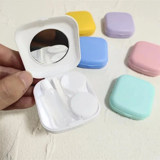 8 Colors Mini Pocket Contact Lens Case Women Girl Make Up Beauty Pupils Storage Contacts Lense Holder Box Container Mirrors Kit Good Vibrations