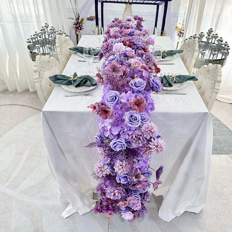pink colour Rose Large Flower Row Artificial Flower Row Runner Wedding Backdrop Decor Floral Wall Party showcase decoration prop Good Vibrations