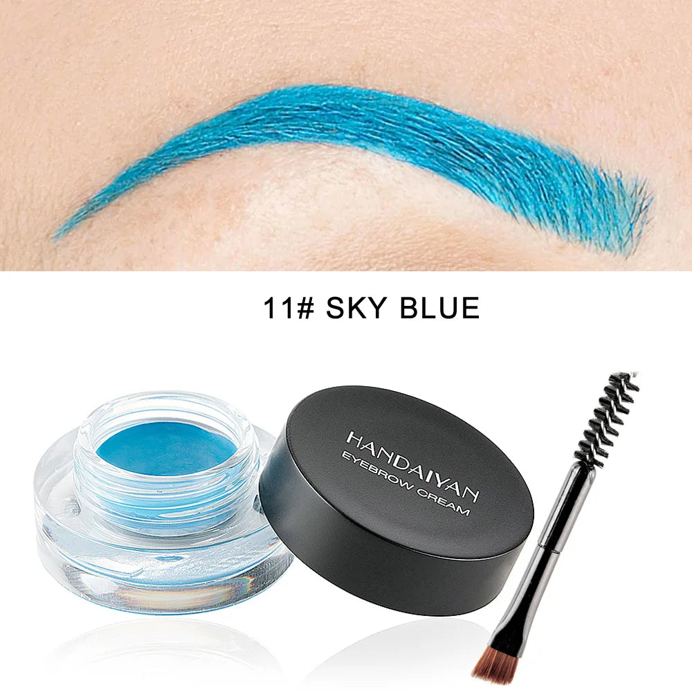 HANDAIYAN 12 Color Waterproof Eyebrow Cream Professional Eyeliner Eyebrow Gel High Brow Tint Black Eye Brow Makeup Tools Good Vibrations