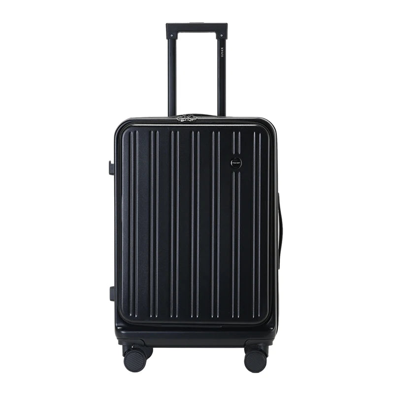 20 Inch Expandable Carry On Luggage With Wheels PC Hard Shell Suitcases Lightweight Front Opening Luggage Travel Suitcase Good Vibrations