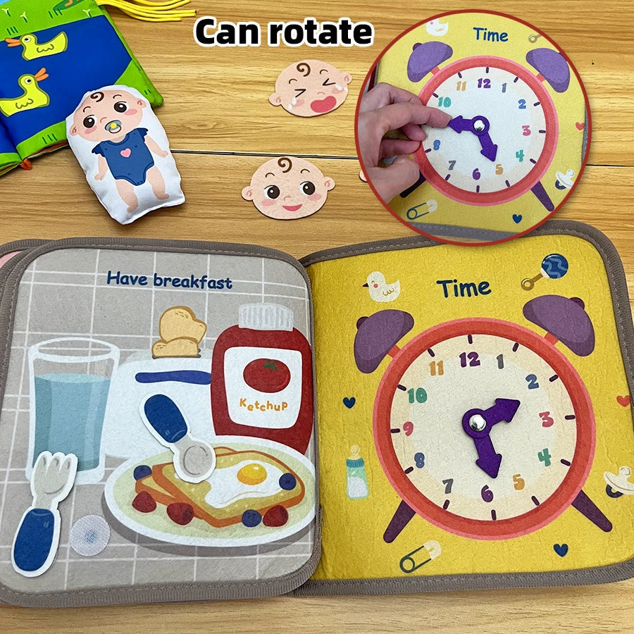 Early Education English Interactive Cognitive Cloth Books Baby Learning Books Baby Soft Books Children's Toys Good Vibrations