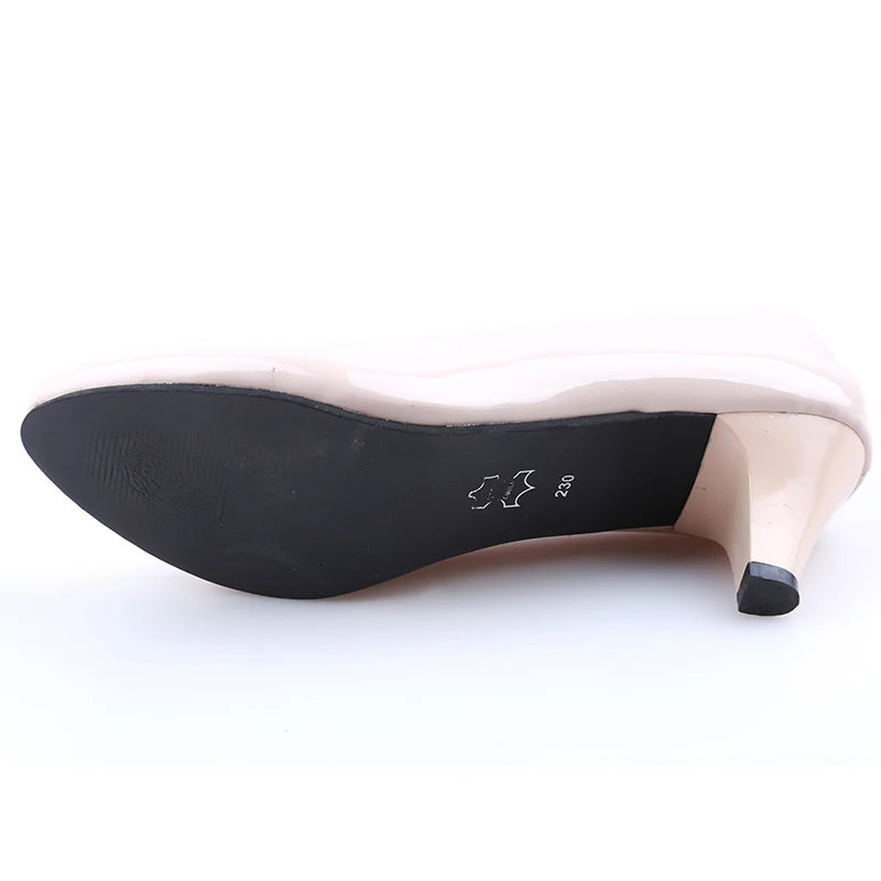 Shoes Ladies Pumps Medium Heel Nude Sexy High Heels Weeding Shoes Women Office Work White Pumps Party Shoes Good Vibrations