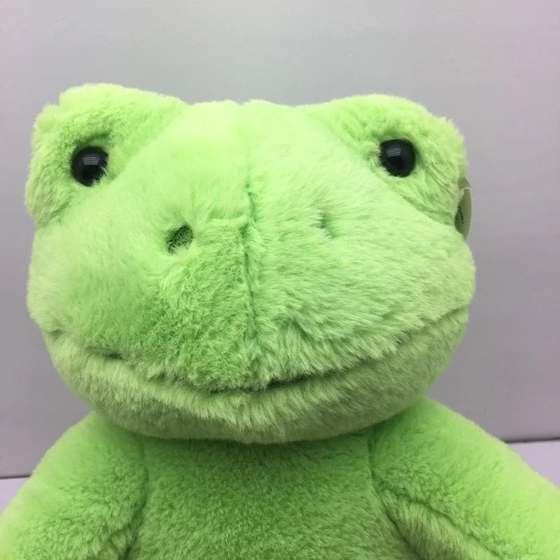 40cm Funny Cute Green Frog Plush Toy Soft Plushie Stuffed Frog Figure Dolls Cartoon Animal Doll For Children Christmas Gift Good Vibrations