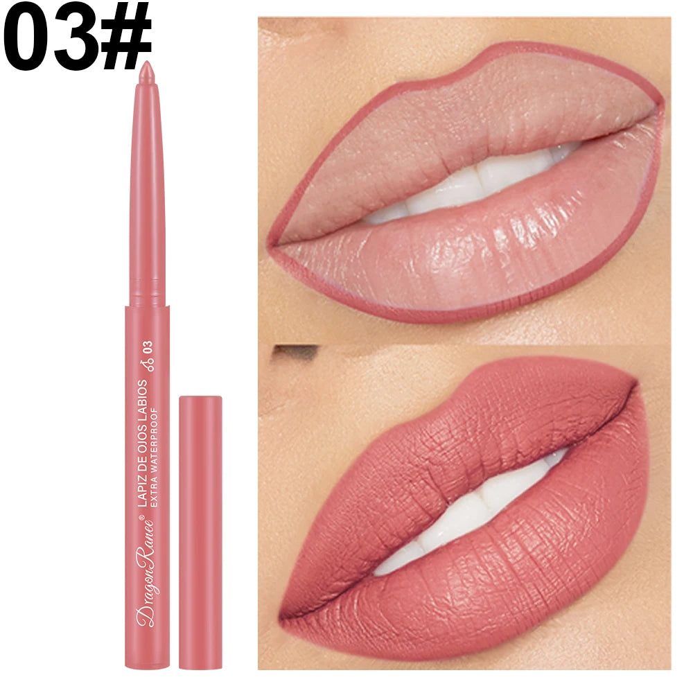 Lip Liner Lipstick Pen Waterproof Long-Lasting Hook Line Lip Pencil Matte Matte Beginner Automatic Lip Liner Bean Paste Color Hook Pen Automatic Rotating Lip Liner Good Vibrations