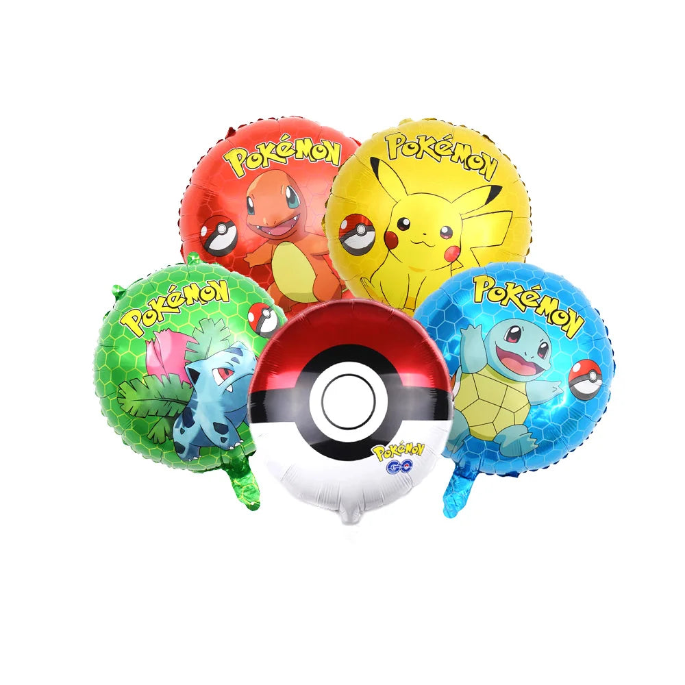 Pokemon Birthday Party Disposable Party Plates Pikachu Theme Tablecloth Character Balloon Birthday Decoration Baby Shower Suppli Good Vibrations