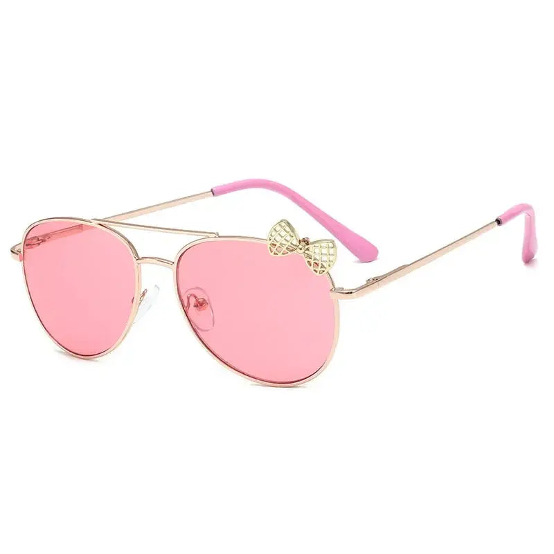 Kids Cute Sunglasses Metal Frame Children Sun Glasses Fashion Girls Outdoor Cycling Goggles Party Eyewear Photography Supplies Good Vibrations