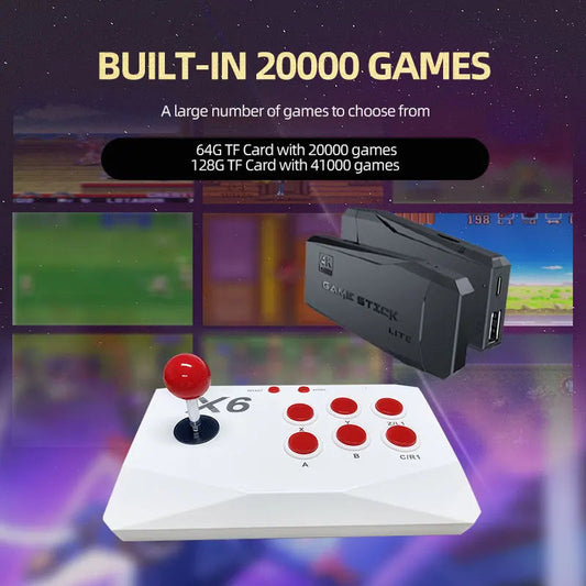 Arcade Video Game Console 4K TV Game Stick with Double Arcade Joysitck Games For MAME/Sega/PS1/Atari Game Machine Kid Gift Good Vibrations