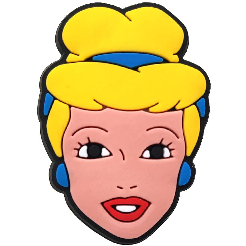 1-17pcs MINISO Hot Toys Princess Seri Series Shoe Charms For Croc Sandals, PVC Shoe Decorations Accessories Christmas Gif Good Vibrations