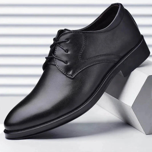 Men's Shoes Black Leather Formal Shoes for Men Oxfords Male Wedding Party Office Business Shoe Man zapatos de hombre Plus Size Good Vibrations