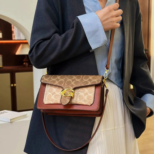 Famous Fashion Style Crossbody Bag Vintage Minimalist Leather Purse With Luxury Letter Logo & Large Capacity Tote Design Good Vibrations