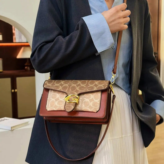 Famous Fashion Style Crossbody Bag Vintage Minimalist Leather Purse With Luxury Letter Logo & Large Capacity Tote Design Good Vibrations