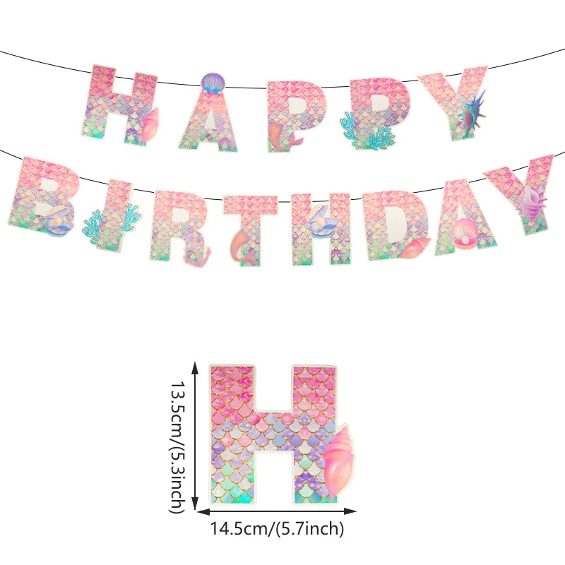 Mermaid Party Decorations Supplies Mermaid Disposable Plates Cup Napkins Set for Girls Baby Shower Mermaids Princess Birthday Good Vibrations