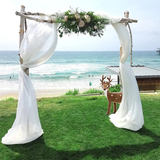 Wedding Arch Drape Chiffon Fabric Draping Curtain Drapery Wedding Stage Backdrop Draping Ceremony Reception Hanging Decoration Good Vibrations