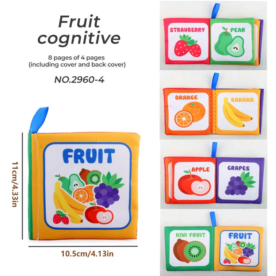 4 Pages Enlightenment Early Learning Books Children Black and White Cloth Book for Kids Montessori Educational Toys Good Vibrations