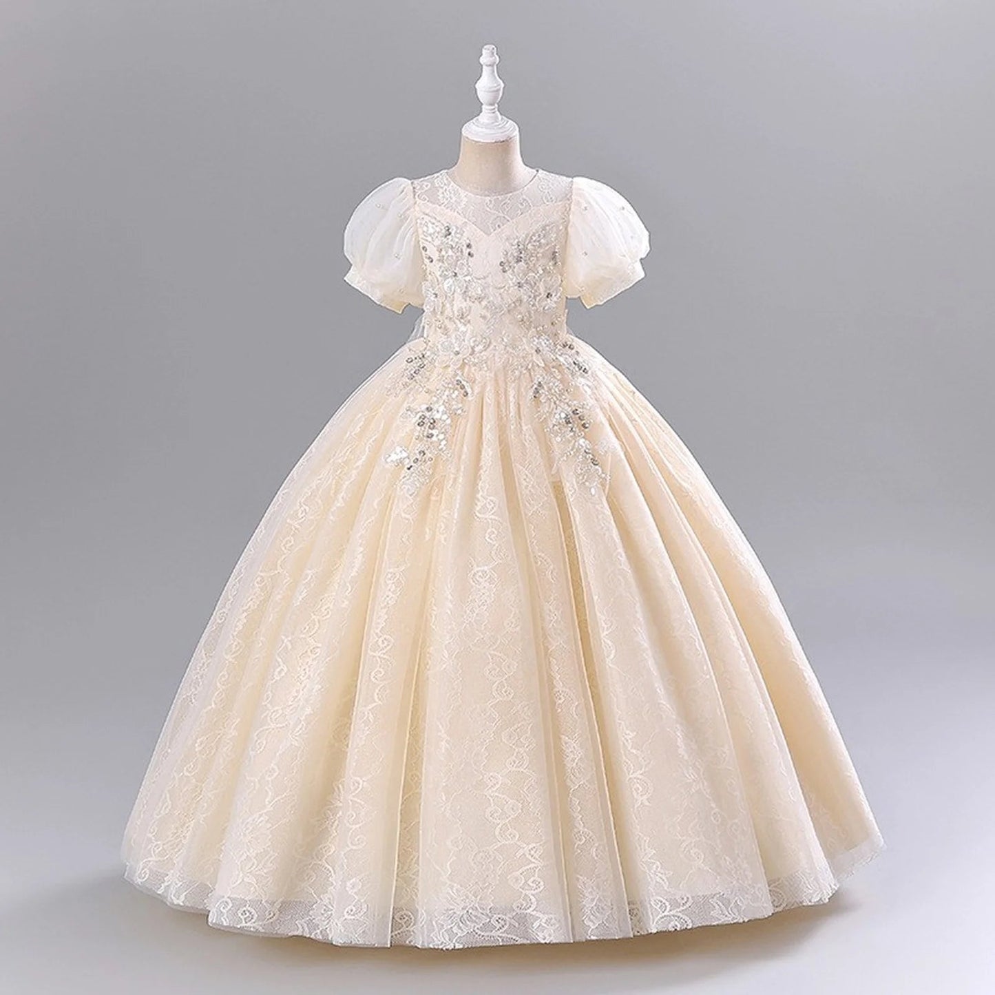 Girls Elegant Dresses Luxury Girl Wedding Dress Embroidery Flower White Dress For Girl Party Dress First Communion Prom Dress Good Vibrations