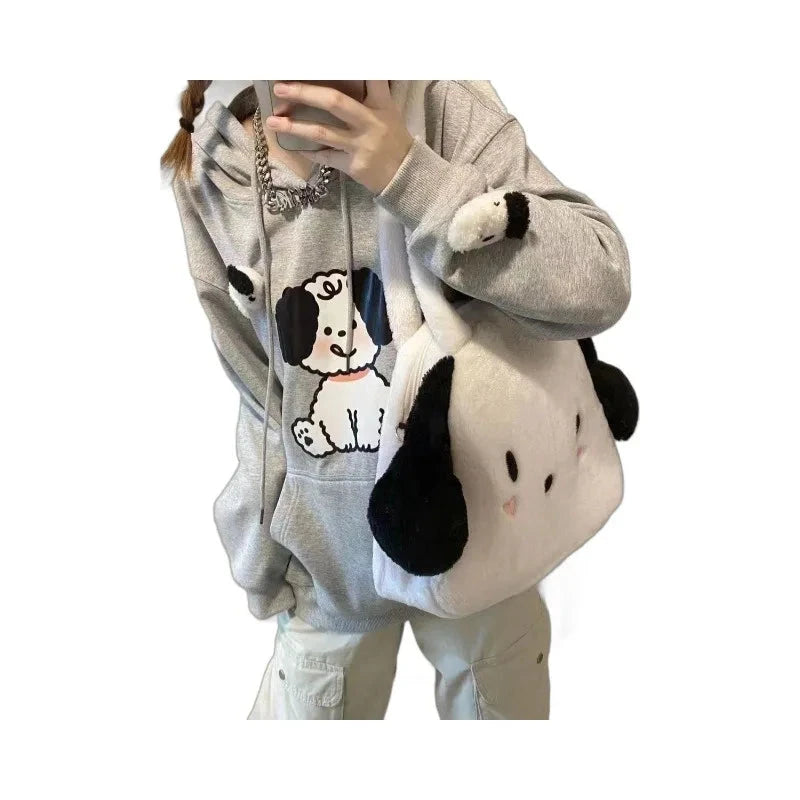 Sanrio Plush Bag Cute Cartoon Plush Handbag New Personalized Shoulder Student Bag Girls Large Kawaii My Melody Capacity Handbag Good Vibrations