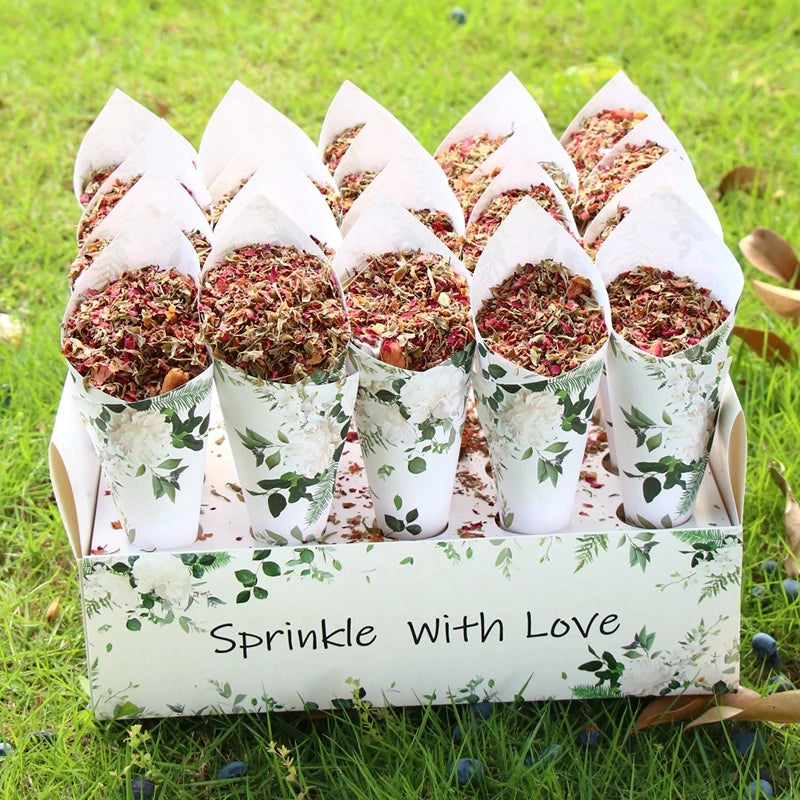 Kraft Paper Wedding Tray Confetti Cone Stand Box Tray Rustic Wedding Decoration Wedding Confetti Cones Wedding Cones Set supply Good Vibrations