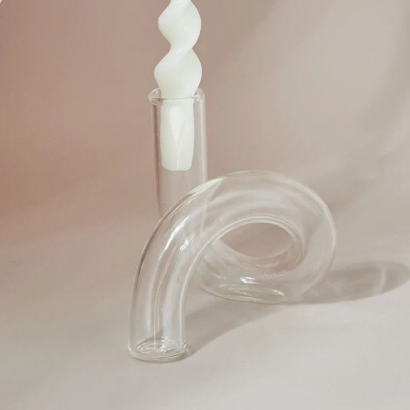 Glass Vases Clear Flower Vase Candle Holders Wedding Centerpieces Home Decoration Table Centerpieces Candlestick Holder Good Vibrations
