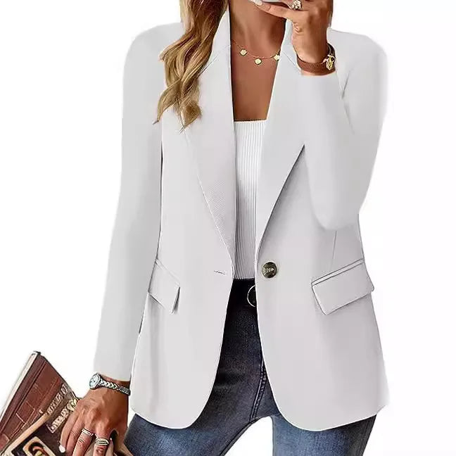 Women's Oversized Blazer Jacket Business Suit Coat Lapel Long Sleeve Solid Button Casual Elegant Coat Trendy Loose Outwear Good Vibrations