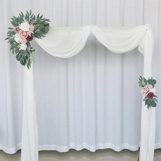 2pcs Artificial Wedding Flowers Hanging Garland Welcome Sign Backdrop Decoration Party Arches Fake Flowers Window Display Floral Good Vibrations