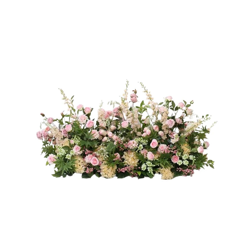 2m Rose Delphinium Flower Row Wedding Artificial Table Floral Commercial Plaza Partition Hotel Scene Layout Floor Flowers Decor Good Vibrations