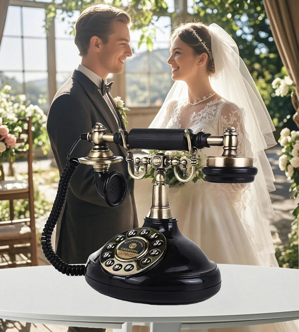 Audio Guestbook Phone Antique Vintage Phone Ceremony Welcome Audio Wedding Guest Book For Wedding Party Birthday Best Price OEM Good Vibrations