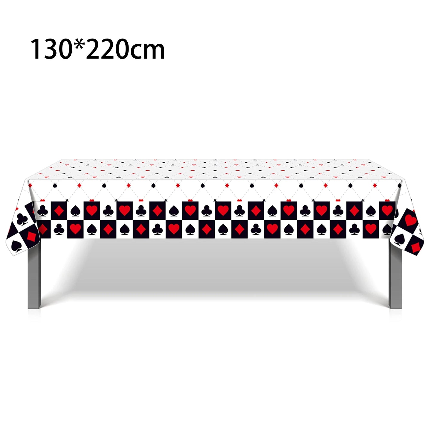 Casino Las Vegas Poker Party Disposable Tablecloth Magician Dollar Playing Cards Birthday Party Camping Mat Table Cover Decor Good Vibrations