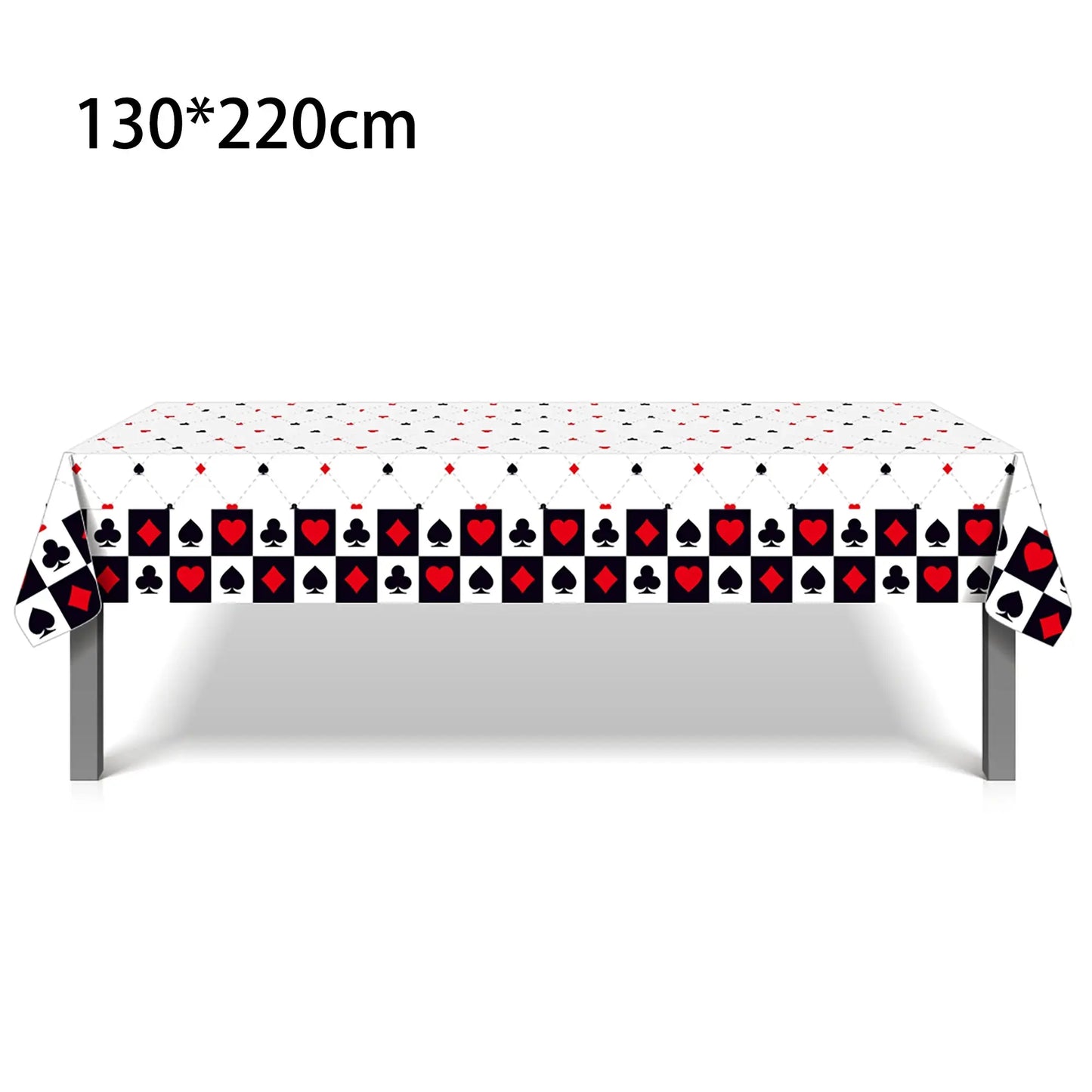 Casino Las Vegas Poker Party Disposable Tablecloth Magician Dollar Playing Cards Birthday Party Camping Mat Table Cover Decor Good Vibrations