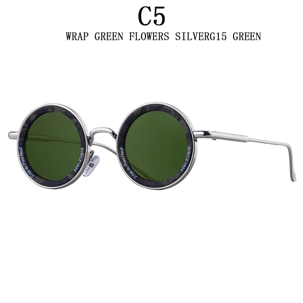 Round Steampunk Sunglass Men Vintage Punk Sunglasses Women Trendy Retro Fashion Glasses Gafas De Sol Hombre Lunette Soleil Femme Good Vibrations