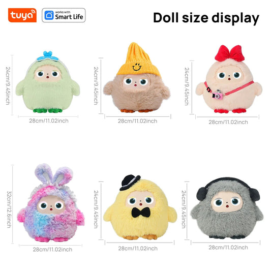 Tuya AI Plush Toy w/Smart Voice & LED Eyes,Interactive Companion for Kids/Adults,Gift-Ready Rechargeable E-Pet open up fun life Good Vibrations