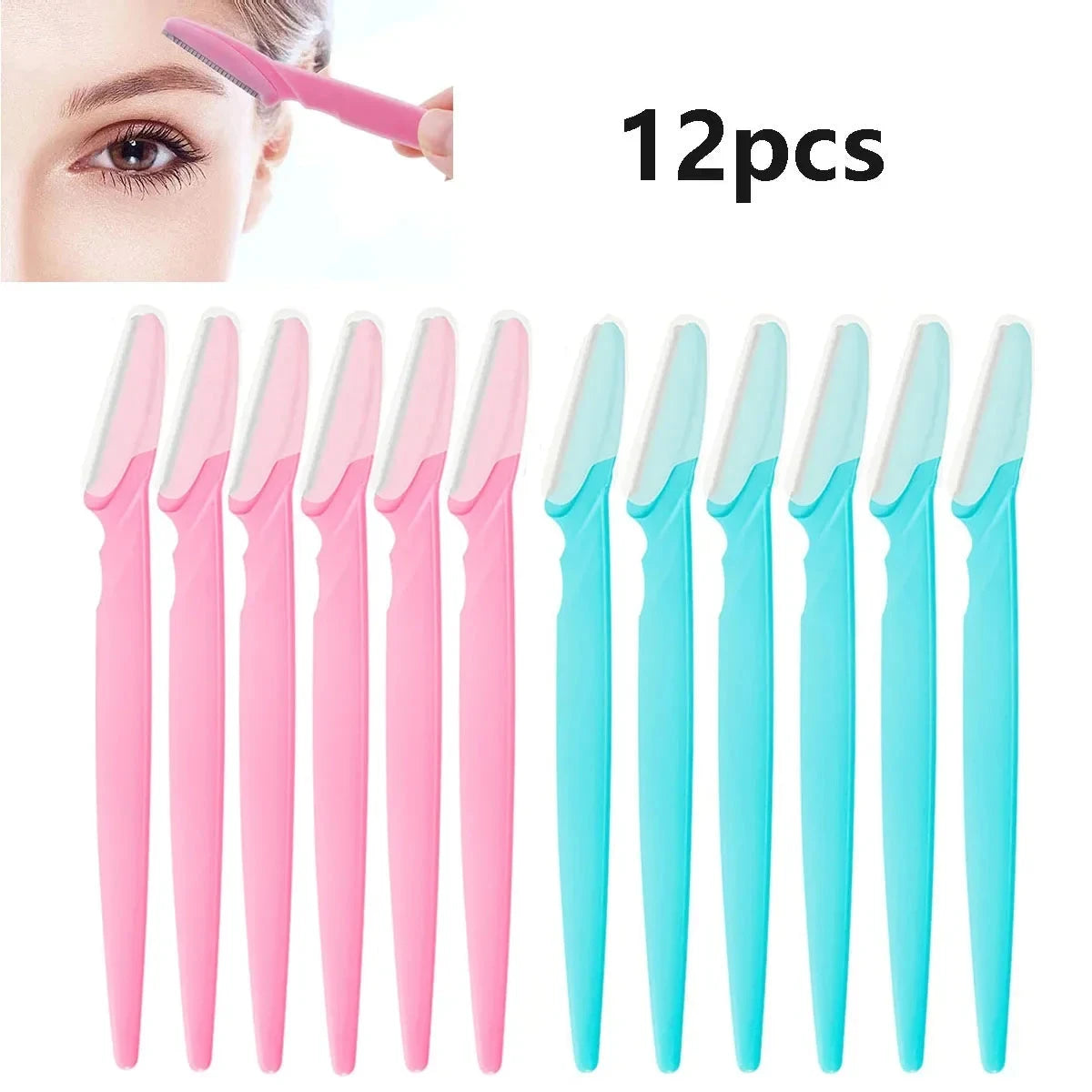 6/12Pcs Mix Color Eyebrow Razor Women Face And Body Safe Trimmer Hair Shaver Eye Brow Remover With Cover Small Makeup Tools Set Good Vibrations