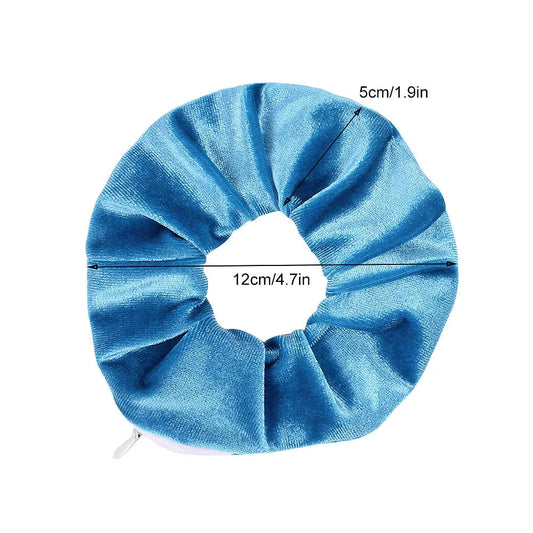Portable Hidden Safe Sight Secret Hair Tie Storage Case Hair Scrunchie With Zipper Hide Key Cash jewelry For Travel Outdoor Good Vibrations