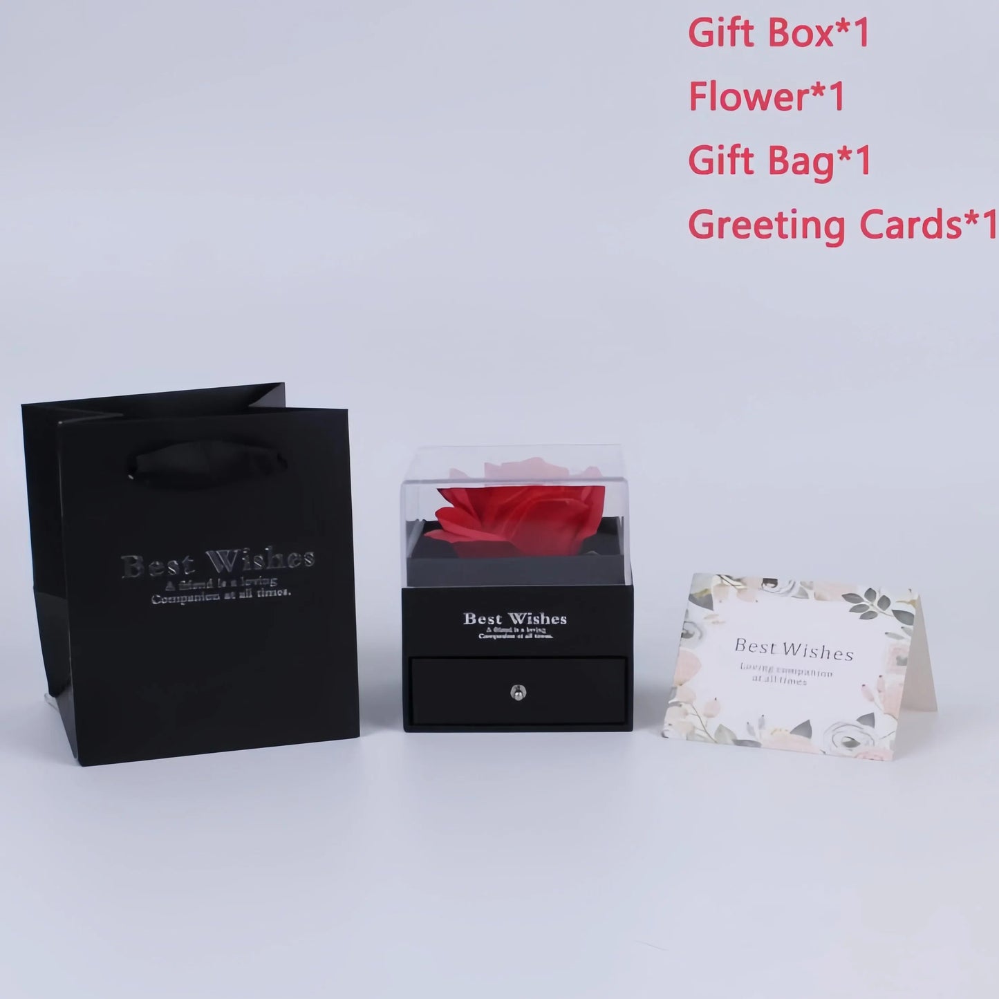 Women's Holiday Gifts Eternal Red Rose With Heart Necklace Flower Lipstick Gift For Mom Girlfriend Birthday From Daughter Sons Good Vibrations