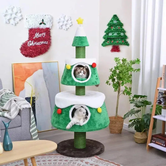 Christmas tree cat litter cat climbing frame cat tree sisal cat scratching column cat Good Vibrations