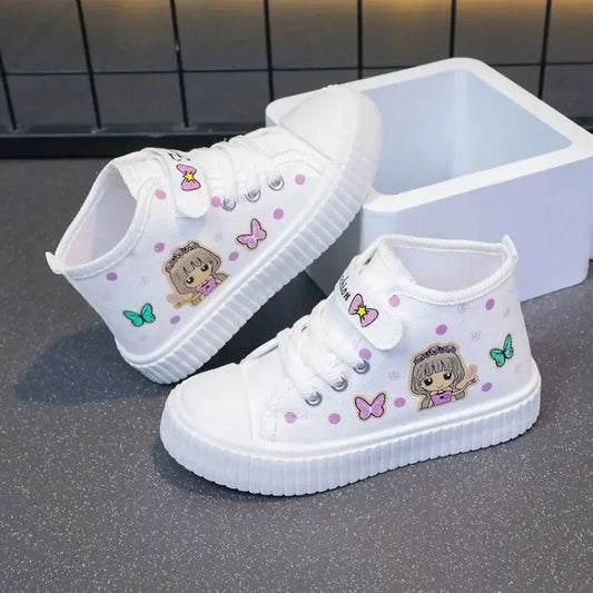 Multi Colored Kids Casual Shoes Cartoon Mid Top Anti Slip Spring Autumn Outdoor Kids Canvas Shoe Sizes 26-37 Sandalias De Mujer Good Vibrations