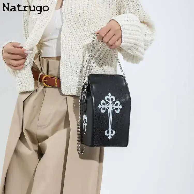 Printed Graffiti Small Square Bag Fashion Cool Crossbody Bag Funny Box Shoulder Bag For Girls Good Vibrations