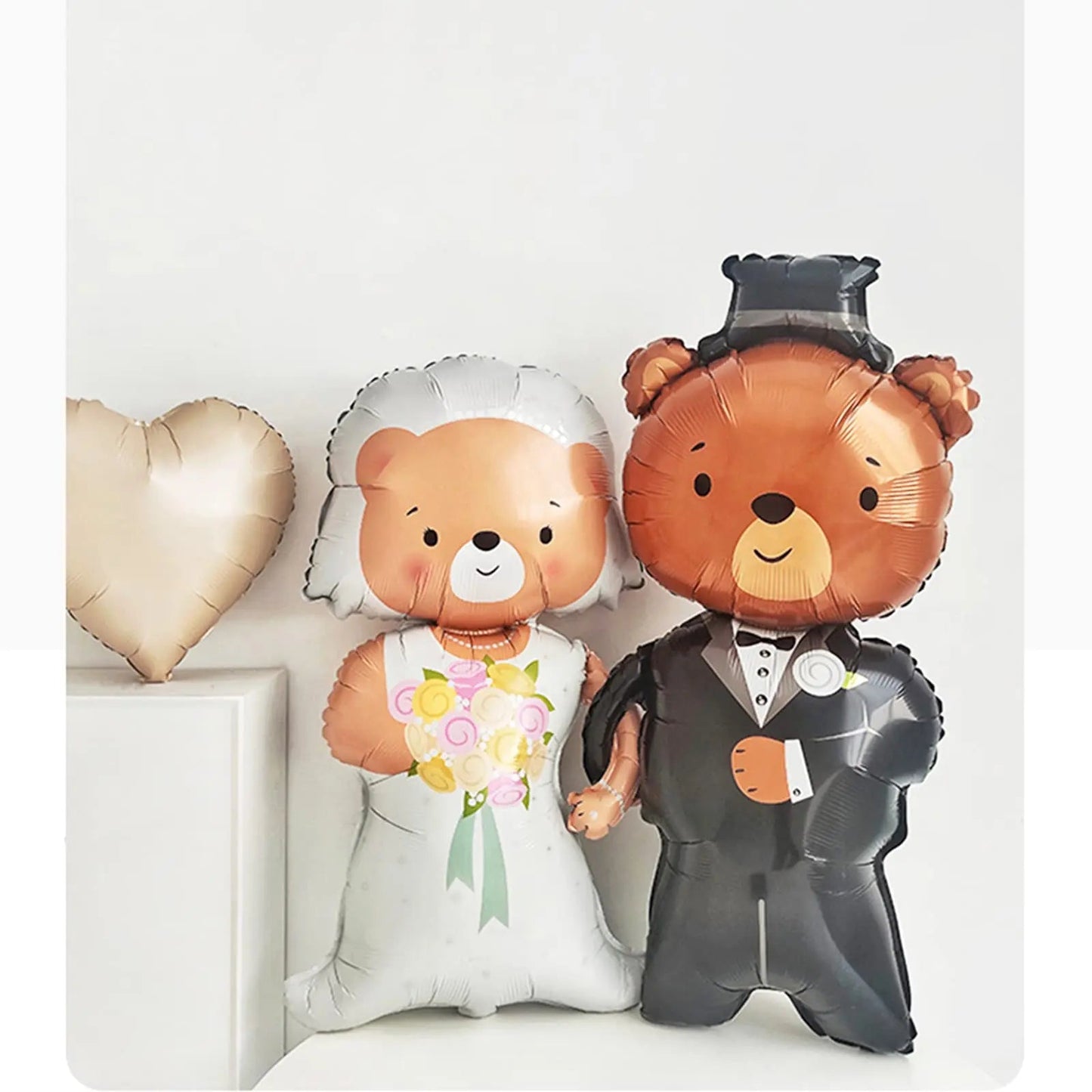 2 Pieces Bride and Groom Aluminum Film Balloon Set Engagement Couple Wedding Anniversary Decoration Supplies Good Vibrations