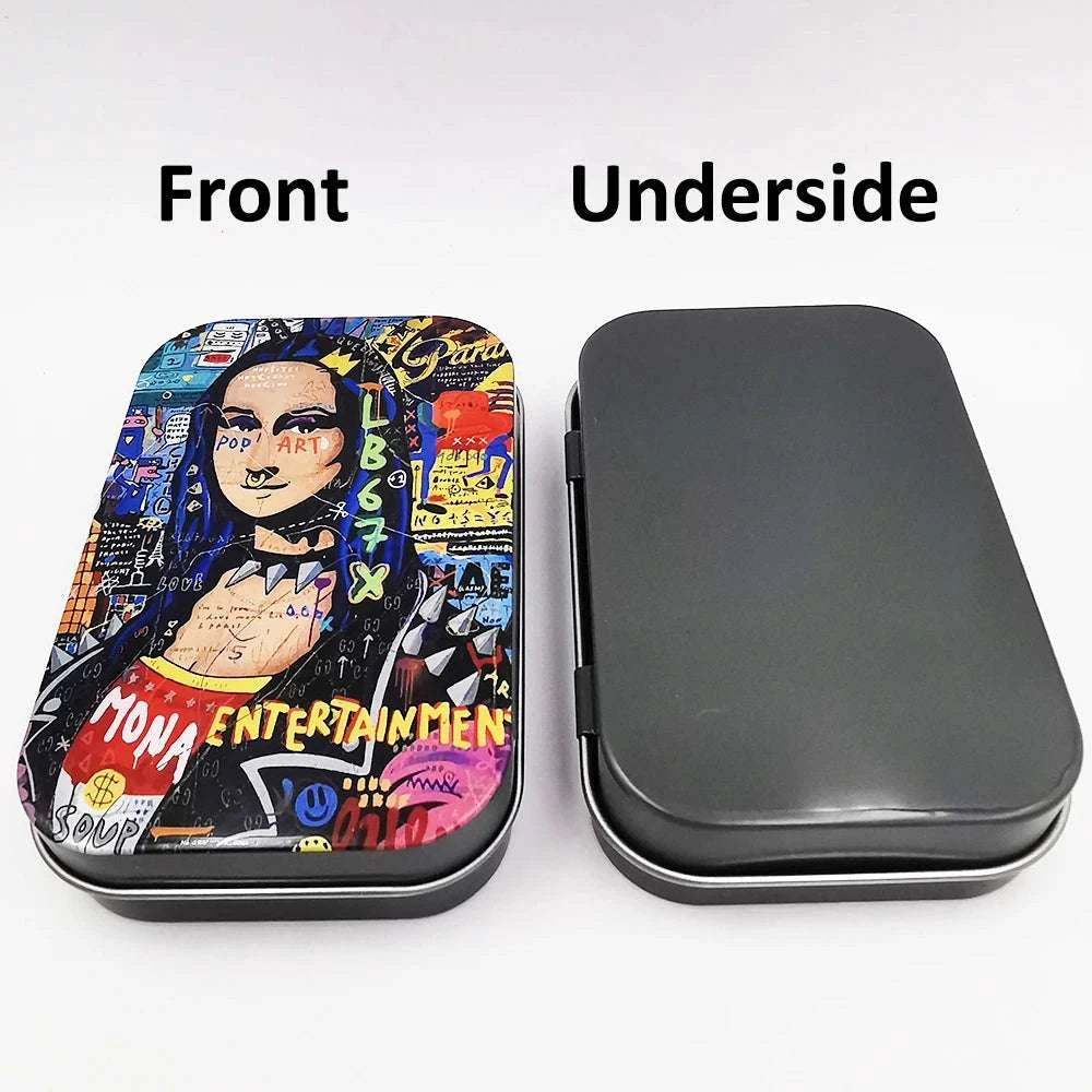 Tinplate Cigarette Case Tobacco Storage Box Flip Cap Humidor Rolling Paper Box Jewelry Candy Coin Key Fishing Organizer Sealed Good Vibrations Adult Super Store