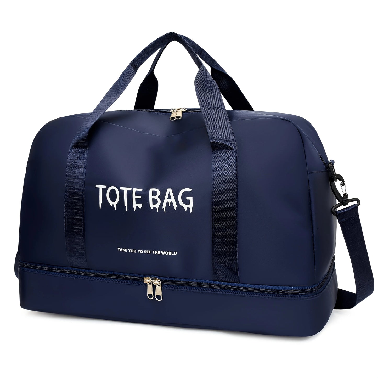 Multifunctional Large-Capacity Travel Duffle Bag with Adjustable Shoulder Strap, Gym Bag for Sports, Vacations & Business Trips Good Vibrations