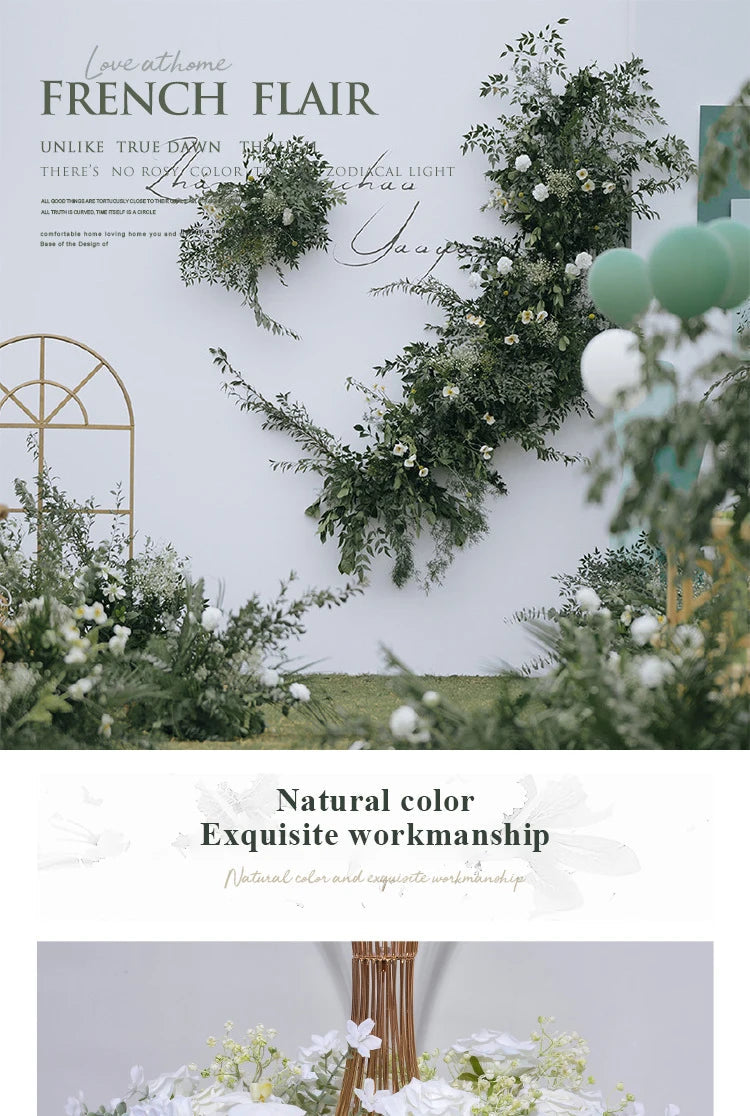 Artificial flowers Wreath Wedding Decoration Table Frame decor Floral Centerpiece Flower Backdrop Arrangement Flower Row Good Vibrations