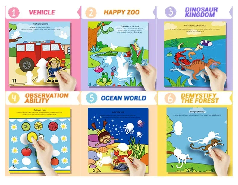 10/20 Volumes of New Sticker Book Focus Potential Development Stickers Children Enlightenment Baby Early Education Book Good Vibrations