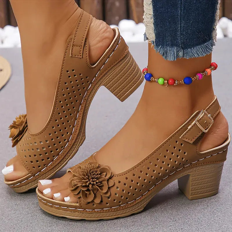 Women's Sandals Sweet Heels Sandals Summer Woman Shoes Fashion Heeled Sandalias Mujer Elegant Shoes Summer Footwear Women 2025 Good Vibrations