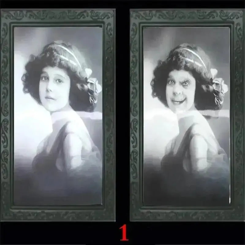 Pretty 3D Changing Face Ghost Picture Frame Halloween Decoration Horror Craft Supplies Haunted House Party Decor Halloween Props Good Vibrations