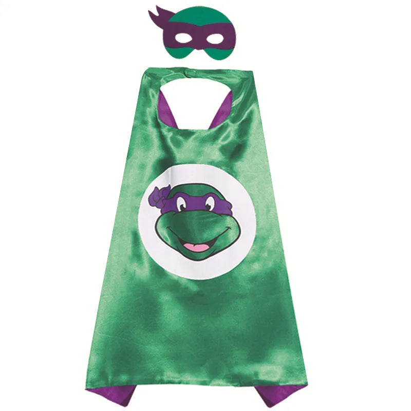 Cartoon Ninja Turtle Cloak Toy Set Halloween Character Party Cosplay Costume Mask Cloak Kid’s Toys Ninja Mask Set Good Vibrations