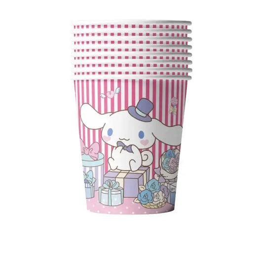 Cinnamorolls Birthday Party Decoration Tableware Set Balloons Cup Plate Banner for Kids Party Favors Baby Shower Supplies Good Vibrations