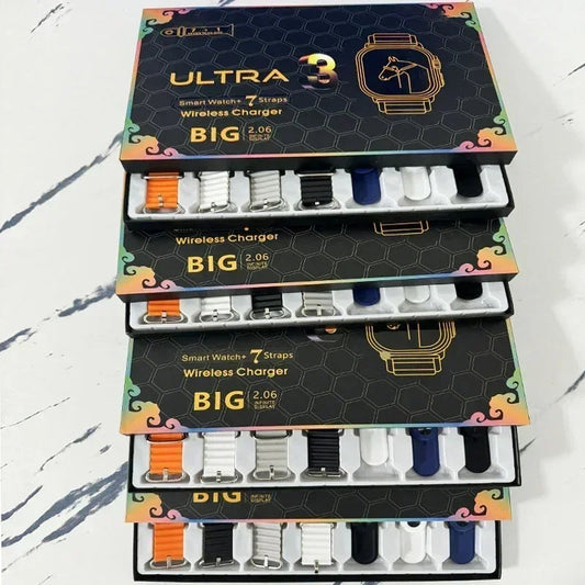 7 Watch Straps New Watch10 Ultra 3 Smartwatch 2.2HD Amoled Circular Screen ECG Monitoring Reloj Inteligente Wristwatch Good Vibrations