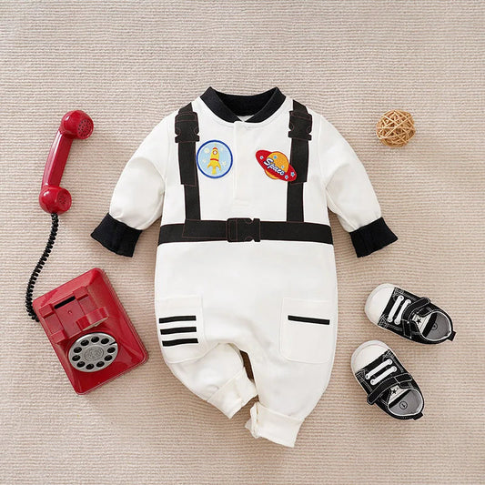 0-36M Spring and Autumn Newborn Bodysuit Long sleeved Astronaut Role Play Pure Cotton Comfortable and Breathable Good Vibrations