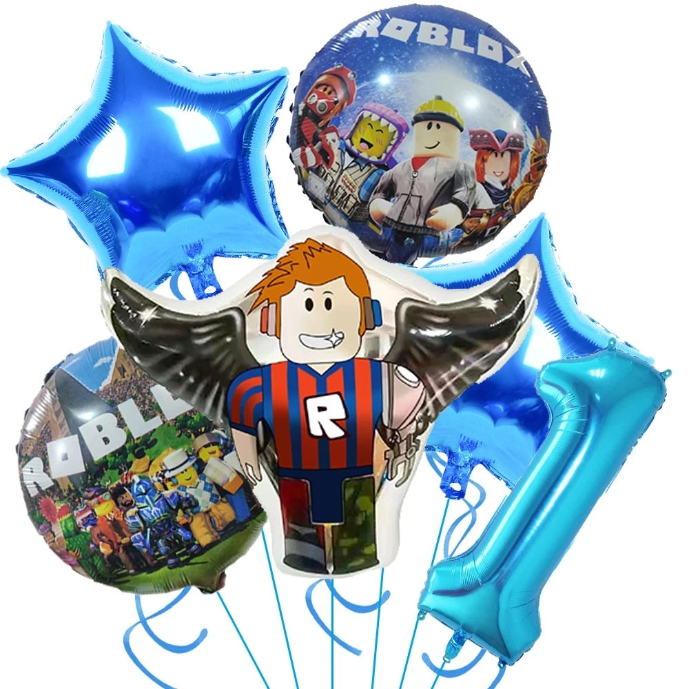 ROBLOX Birthday Foil Balloons Set Cartoon Party Decoration Supplies Baby Shower Favor Game Gift Number Balloon Boy Toy diy Good Vibrations