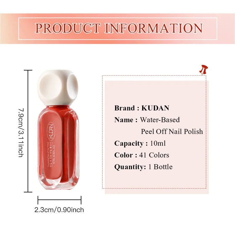 10ml Peel Off Water-Based Starry Nail Polish Fast Drying Long-Lasting Healthy And Brightening Effect No Need Lamp Cure Good Vibrations