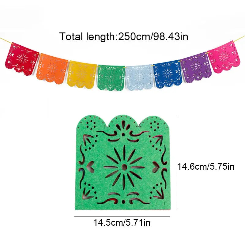 Mexican Pinata Happy Birthday Banners Party Decorations Rainbow Tassel Garlands Flags Table Runner Cinco De Mayo Party Supplies Good Vibrations